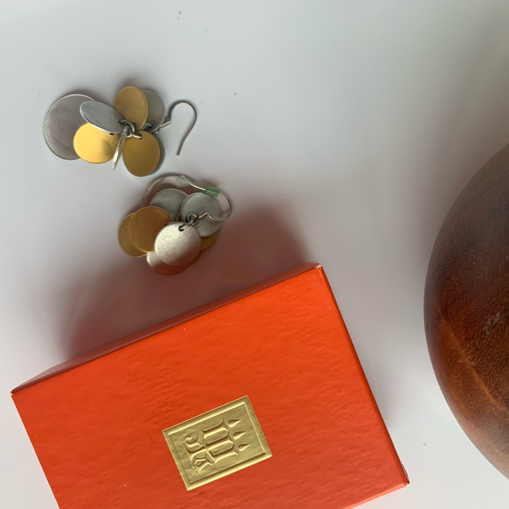 Silver and gold earrings
